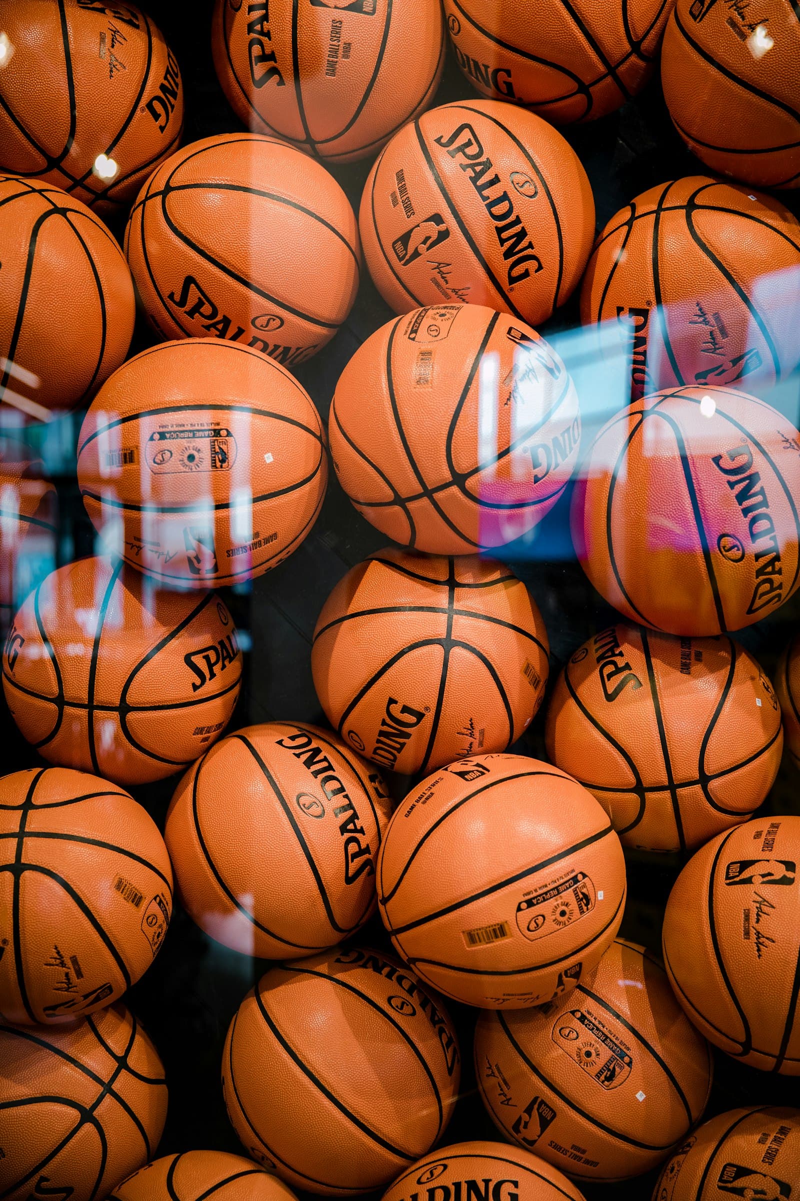 Basketball in the foreground